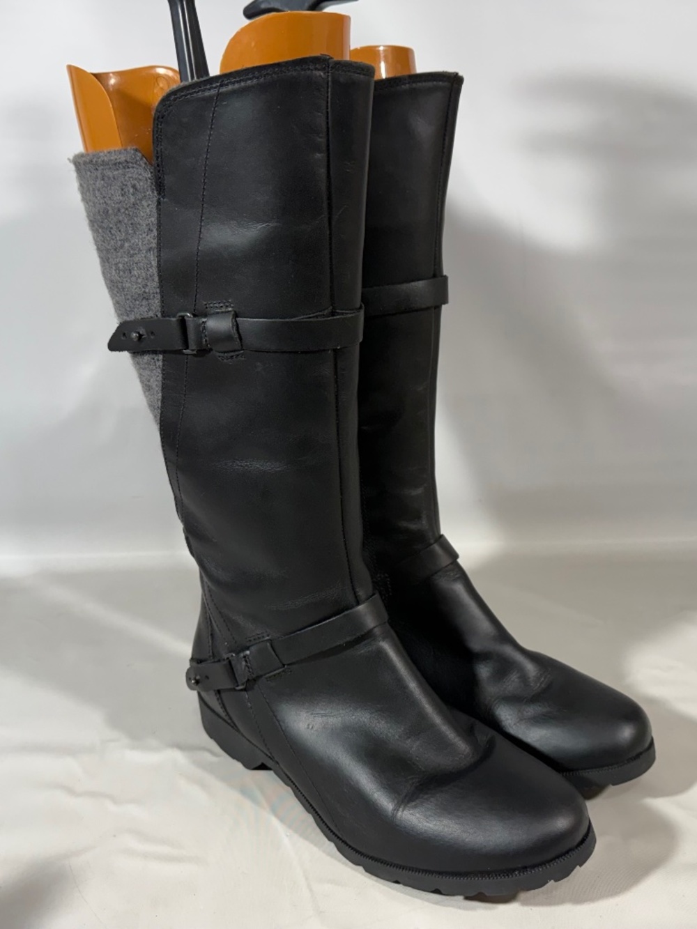 Teva De La Vina Wool Tall Boots Riding Leather Gray Felt Waterproof Women’s 8